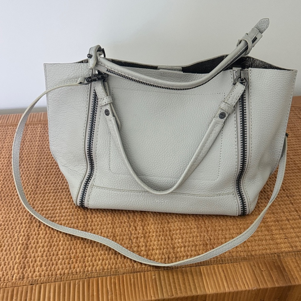 Botkier White Shoulder Bag with Black Accents